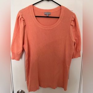 Evolution by Cyrus Brayden Short Puff Sleeve Sweater. Salmon. XXL.